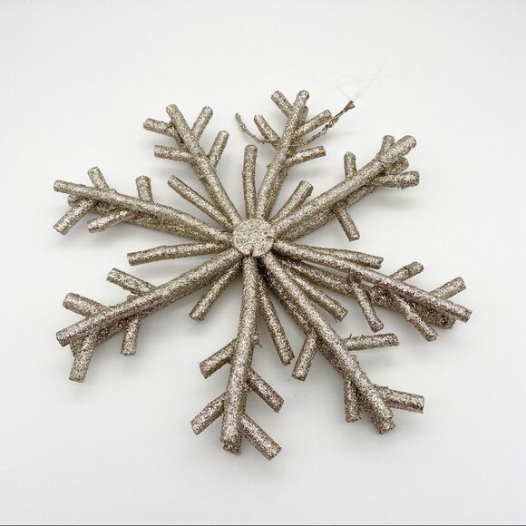 Large silver glitter sparkle snowflake decoration - some damage - Picture 1 of 8